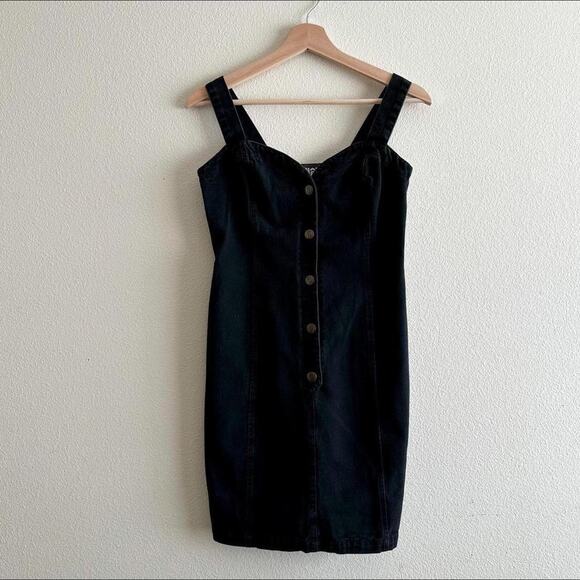 Vintage black denim mini dress - Picture 5 of 8